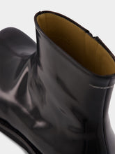MM6 Maison Margiela Black Leather Ankle Boots with Sculpted Toe