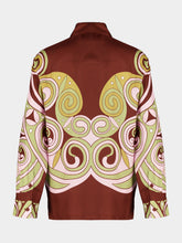 La DoubleJ Burgundy Kells Swirl Print Silk Shirt