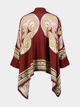 La DoubleJ Kells Swirl Burgundy Silk Foulard Shirt
