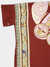 La DoubleJ Kells Swirl Burgundy Silk Foulard Shirt