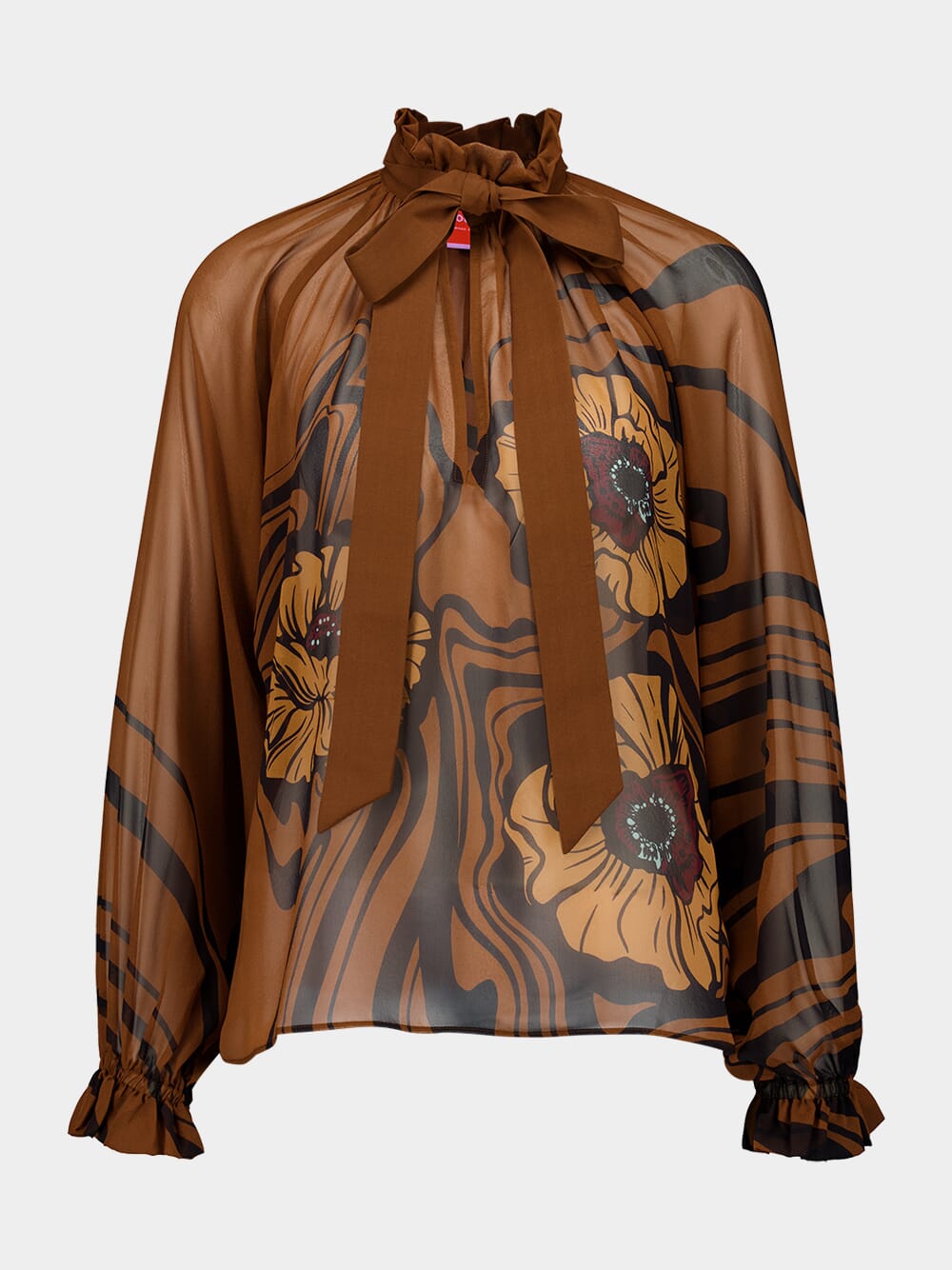 Brown Cerere Blouse Big Blooms