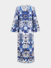 Paula Shirley Flora Mix Printed Silk Twill A-Line Dress