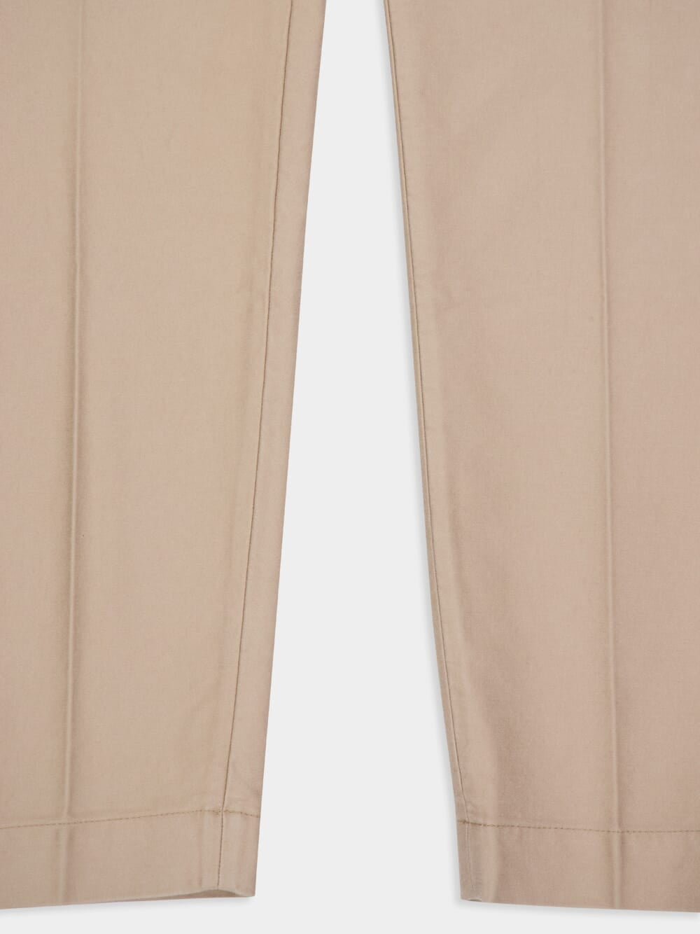 Beige Cotton Satin Chino Trousers