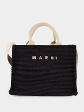 Marni Black Raffia-Effect Small Tote