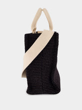Marni Black Raffia-Effect Small Tote