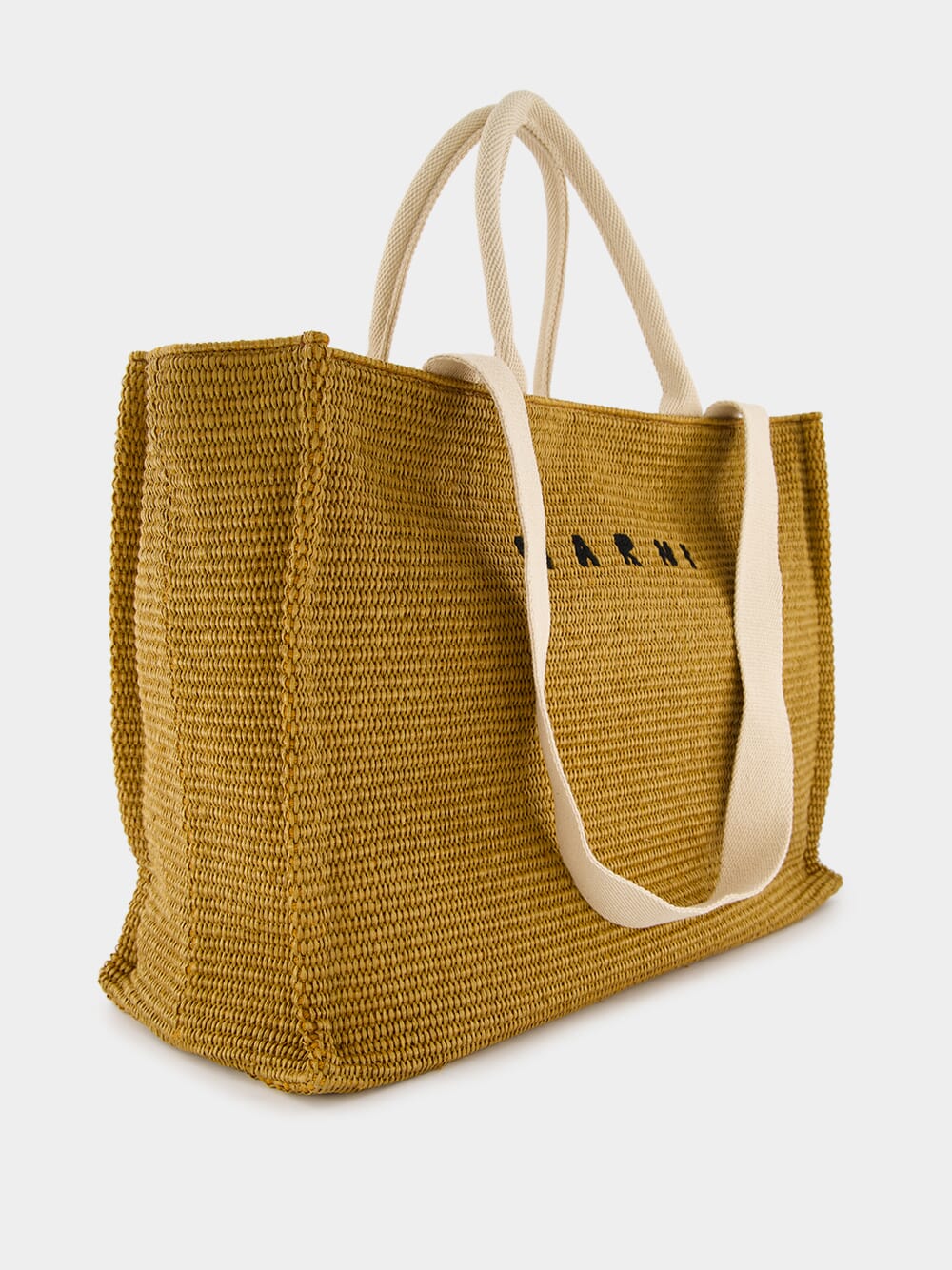 Raffia-Effect Fabric Tote