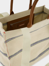 Marni Embroidered Logo Canvas Tote