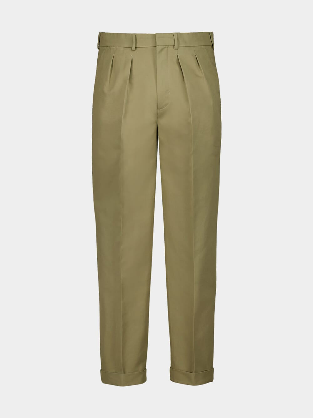 Olive Cotton Satin Pants