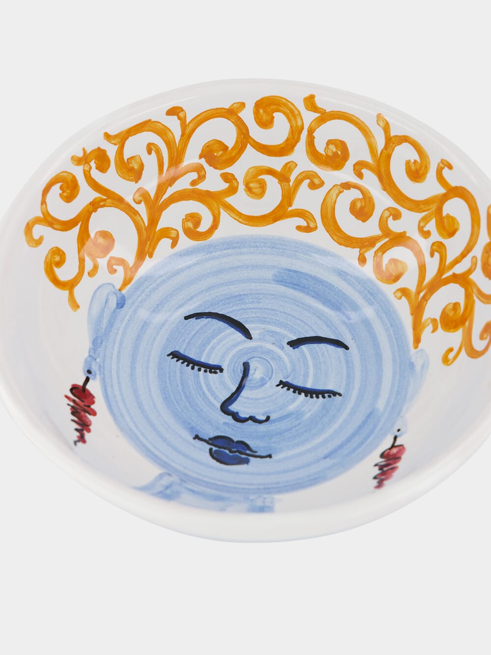 Handpainted Faces Ceramic Bowl