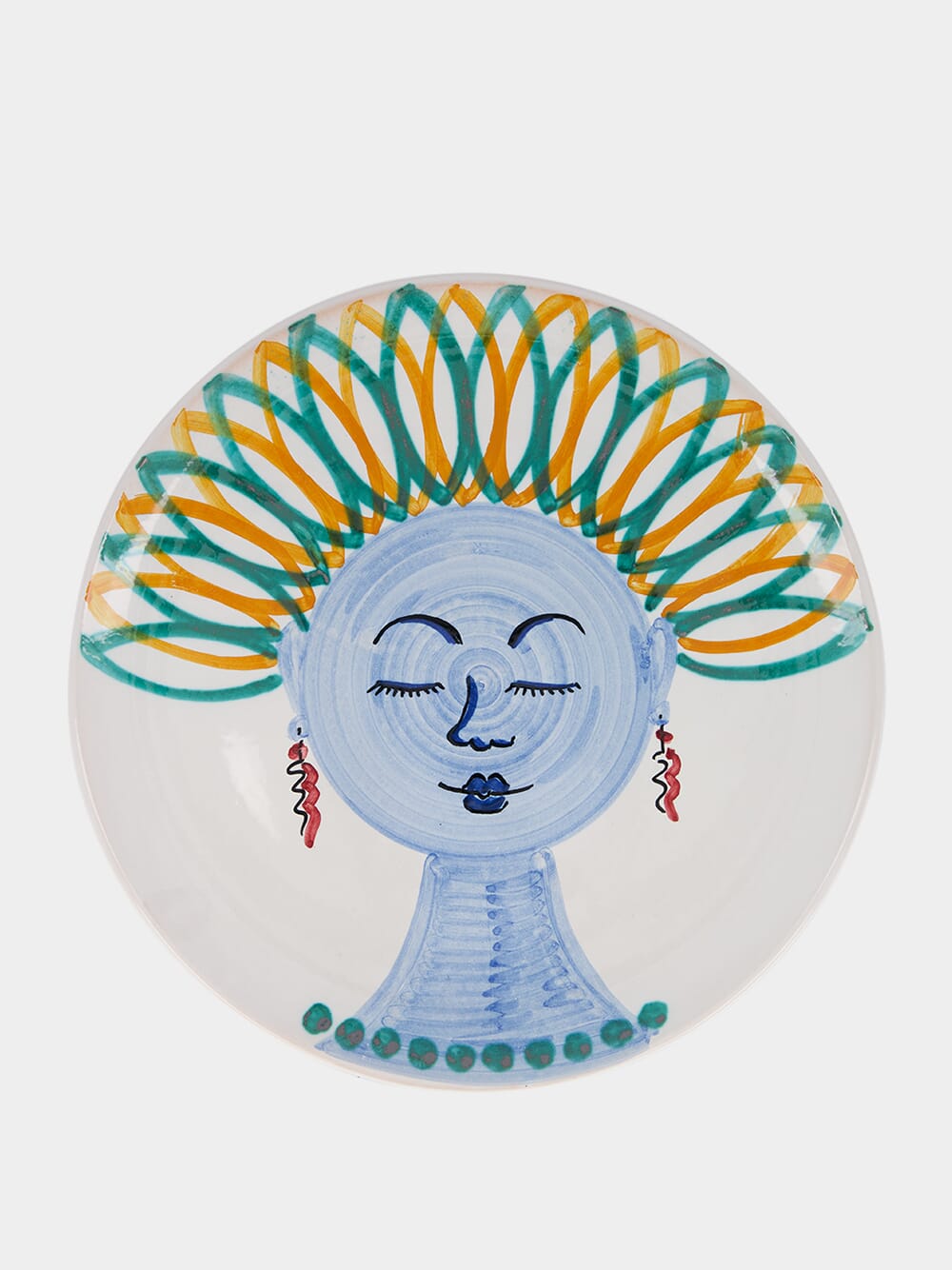 Hand-Painted Face Dinner Plate