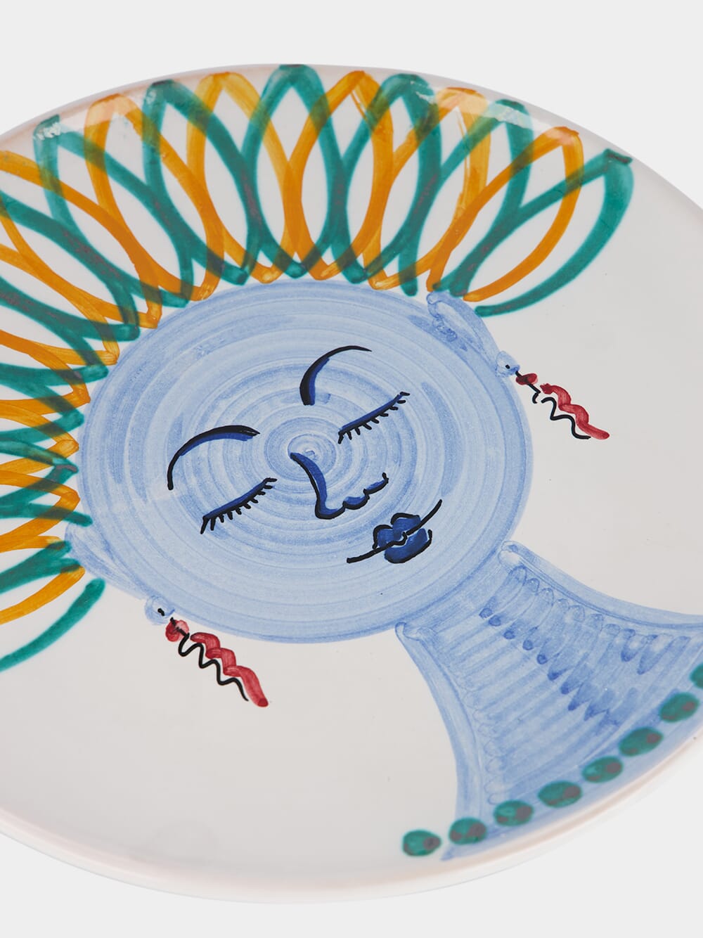 Hand-Painted Face Dinner Plate