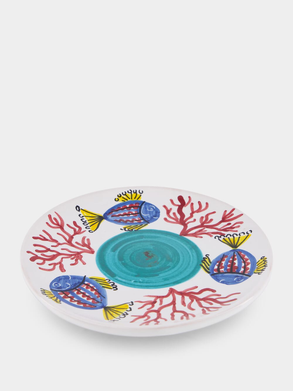 Handpainted Sicily Turquoise Dessert Plate