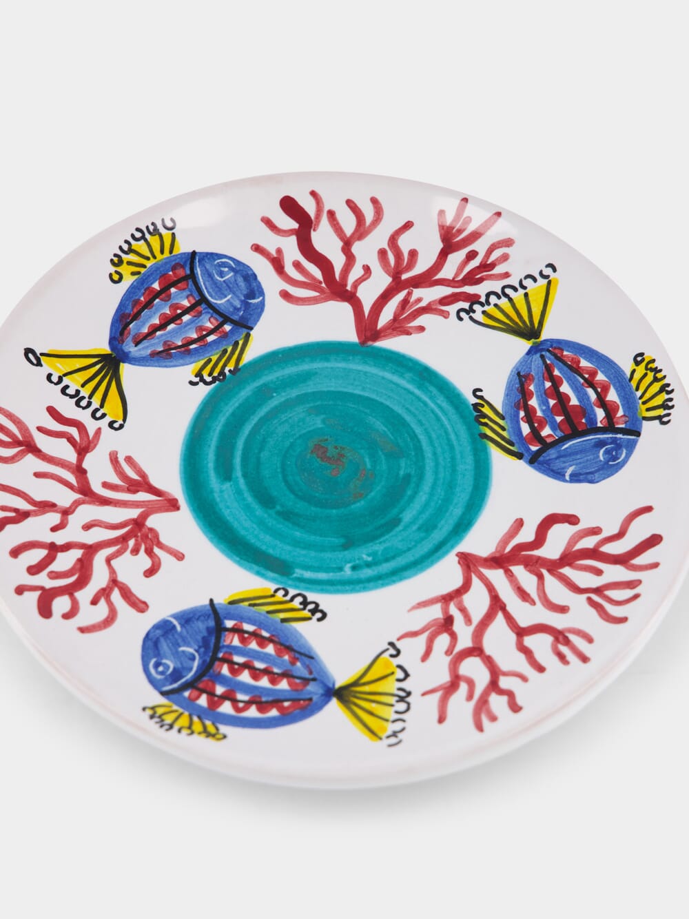 Handpainted Sicily Turquoise Dessert Plate