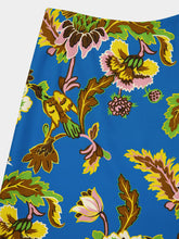 La DoubleJ Blue Floral Midi Skirt