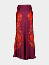 La DoubleJ Alchemy Dark Red Silk Twill Maxi Skirt