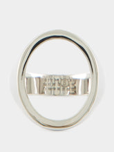 MM6 Maison Margiela Polished Palladio Open Chevalière Ring