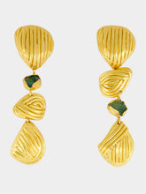 FENOMENA Gold Long Emerald Shell Drop Earrings