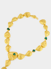 FENOMENA Gold Shells and Emerald Necklace