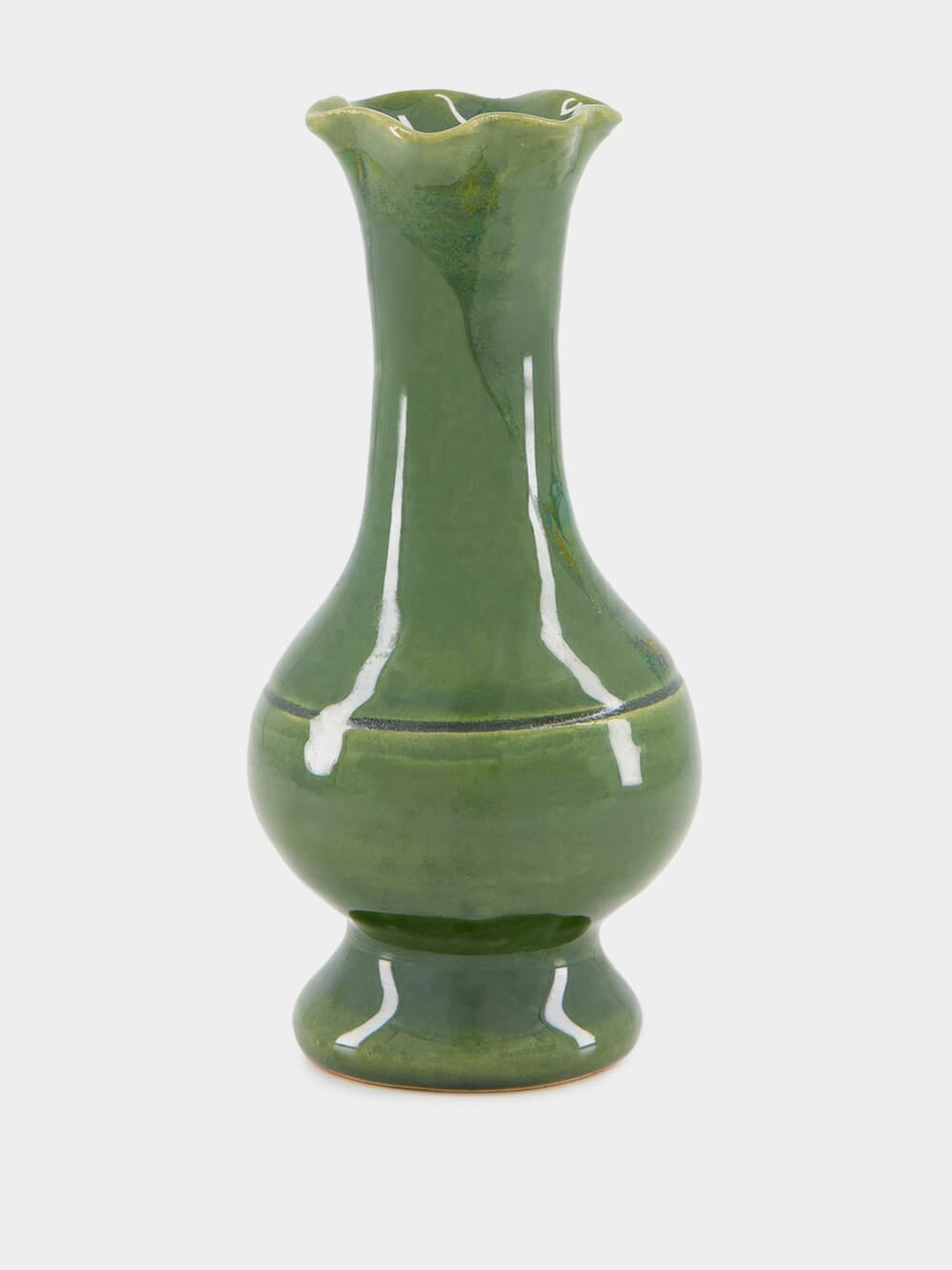 Moss Green Ceramic Soliflore Vase