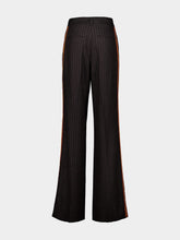 Paula Torenia Coffee Bean Striped Pants with Side Detail