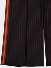Paula Torenia Coffee Bean Striped Pants with Side Detail