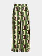 Paula Sonia Modernchess Printed Silk Twill Pants