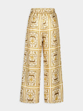 Paula Sonia Crocoprint Printed Silk Twill Pants