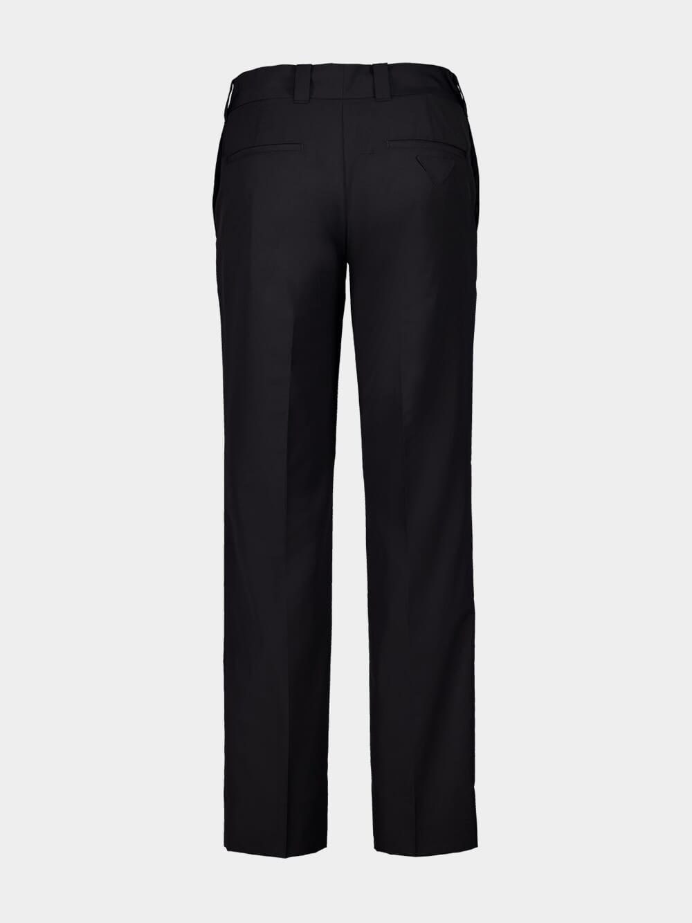 Black Wool Blend Trousers