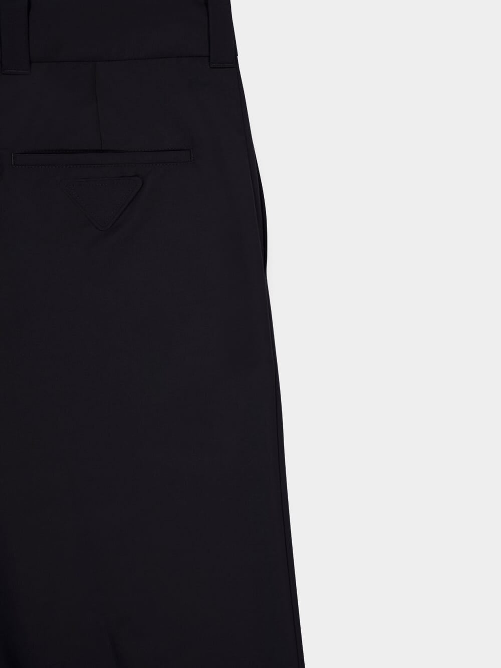 Black Wool Blend Trousers