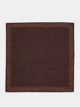Tom Ford Brown Silk Square Checkered Scarf