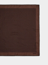 Tom Ford Brown Silk Square Checkered Scarf