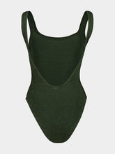 Hunza G Metallic Khaki Square Neck Swimsuit