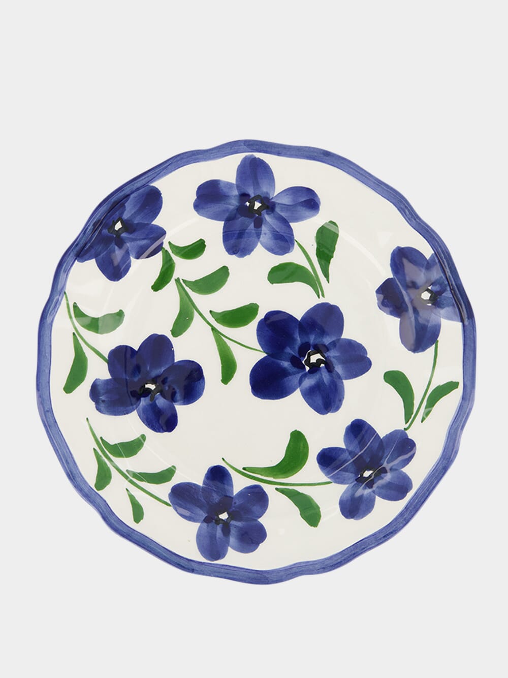 Floral-Print Ceramic Dessert Plate