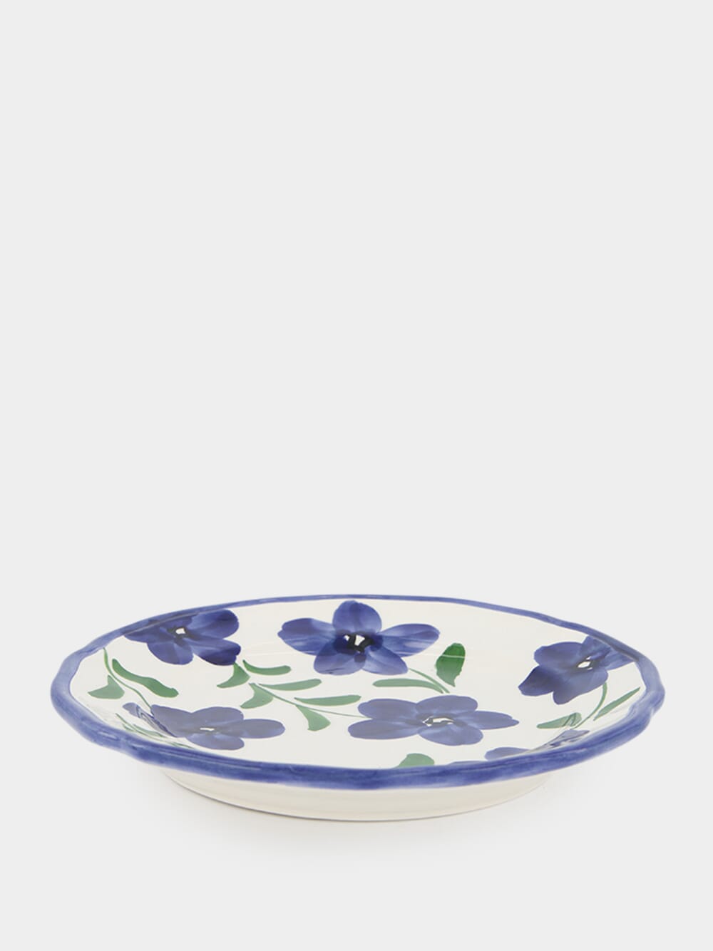 Floral-Print Ceramic Dessert Plate