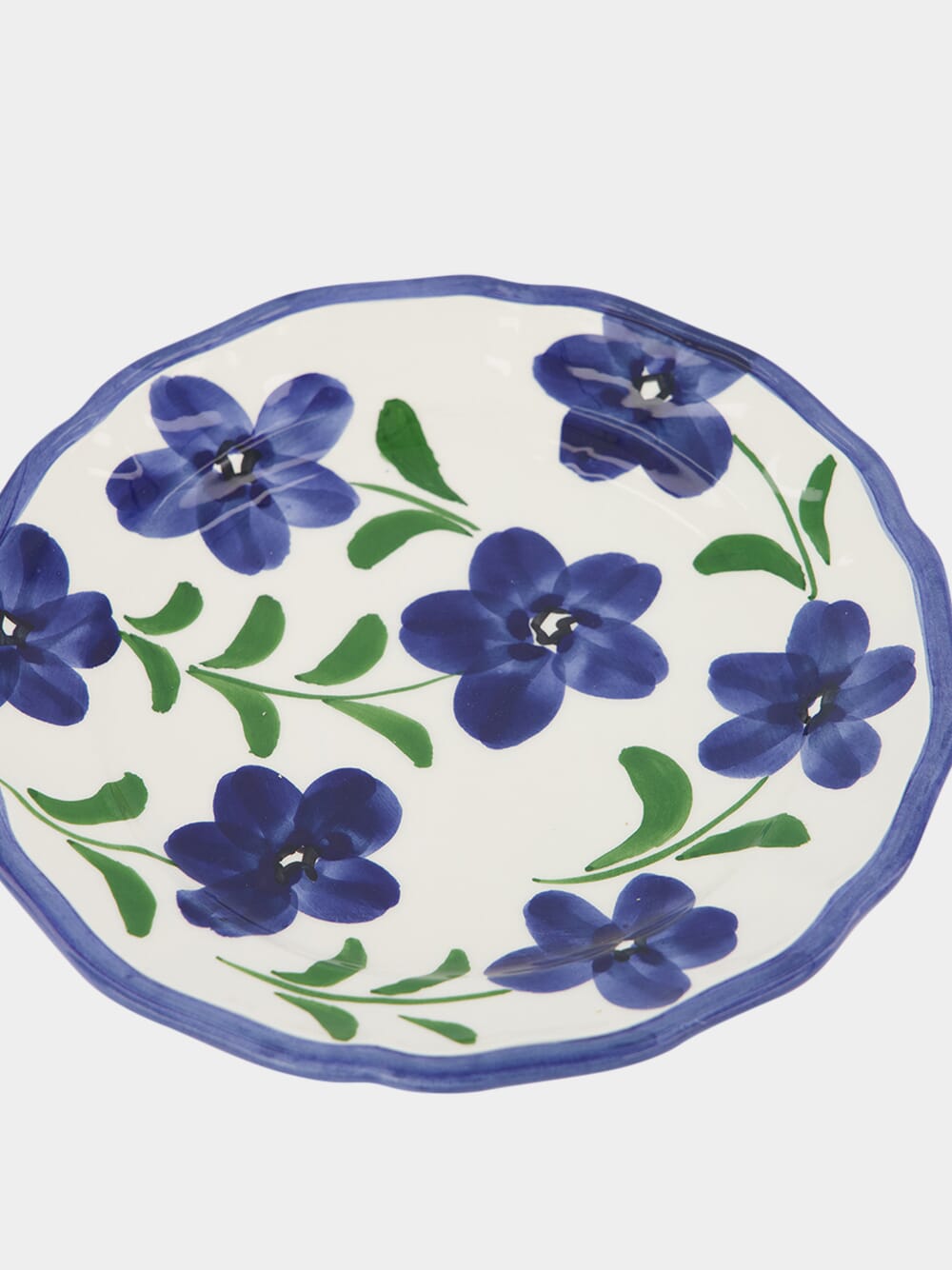 Floral-Print Ceramic Dessert Plate