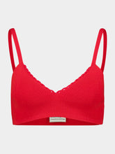 ESCVDO Apple Red Cropped Knit Cotton Top