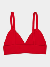 ESCVDO Apple Red Cropped Knit Cotton Top