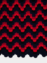 ESCVDO Red and Navy Ursula Hand-Crocheted Maxi Dress