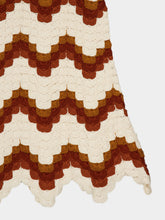 ESCVDO Ivory and Tobacco Marea Crochet Maxi Dress