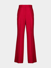 Paula Stacy Red Dahlia Wide-Leg Tailored Twill Pants