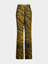 Paula Stacy Tigerstripes Wide-Leg Tailored Twill Pants