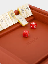 Hector Saxe Paris Brick Orange Grained Leather Shut The Box Game