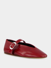 Le Monde Beryl Oxblood Stella Eel-Embossed Leather Slipper