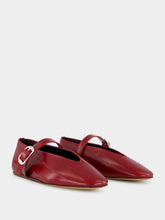 Le Monde Beryl Oxblood Stella Eel-Embossed Leather Slipper