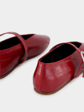 Le Monde Beryl Oxblood Stella Eel-Embossed Leather Slipper