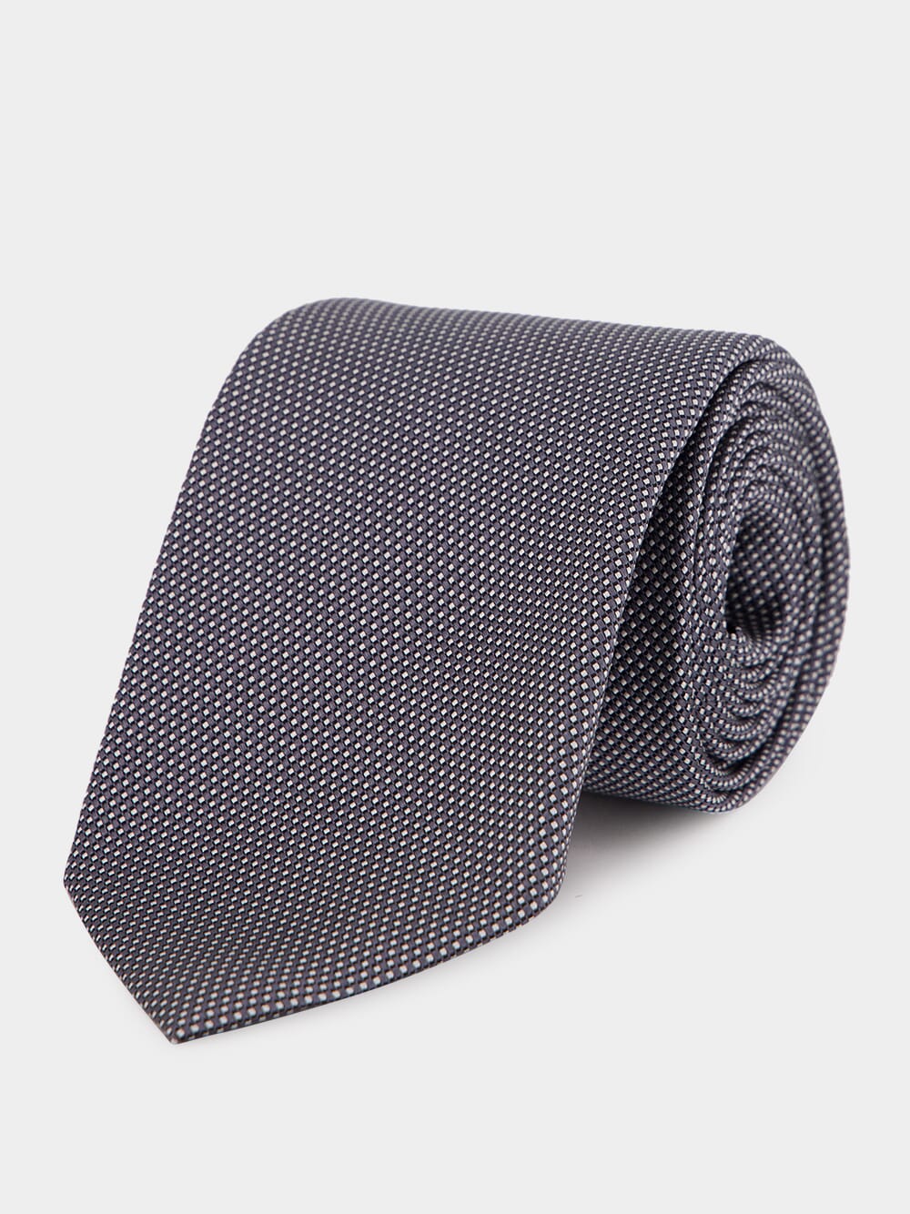 Grey Dot Pattern Silk Tie