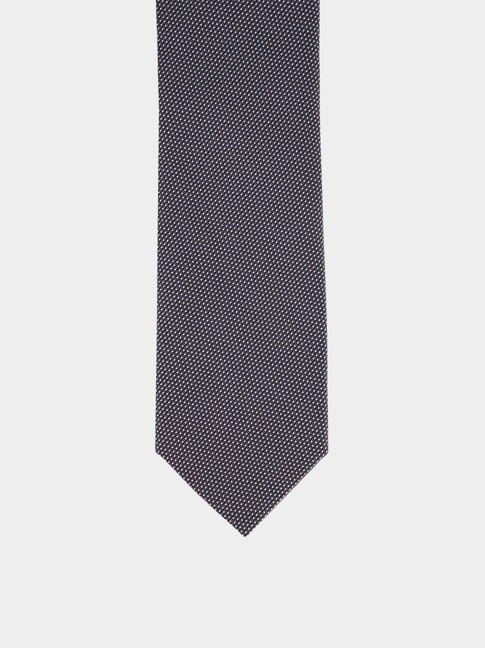 Grey Dot Pattern Silk Tie