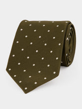 Tom Ford Military Green Polka Dot Silk Tie
