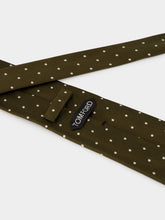 Tom Ford Military Green Polka Dot Silk Tie