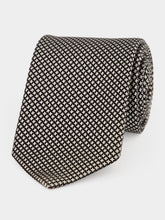 Tom Ford Black and Silver Mulberry Silk Tie